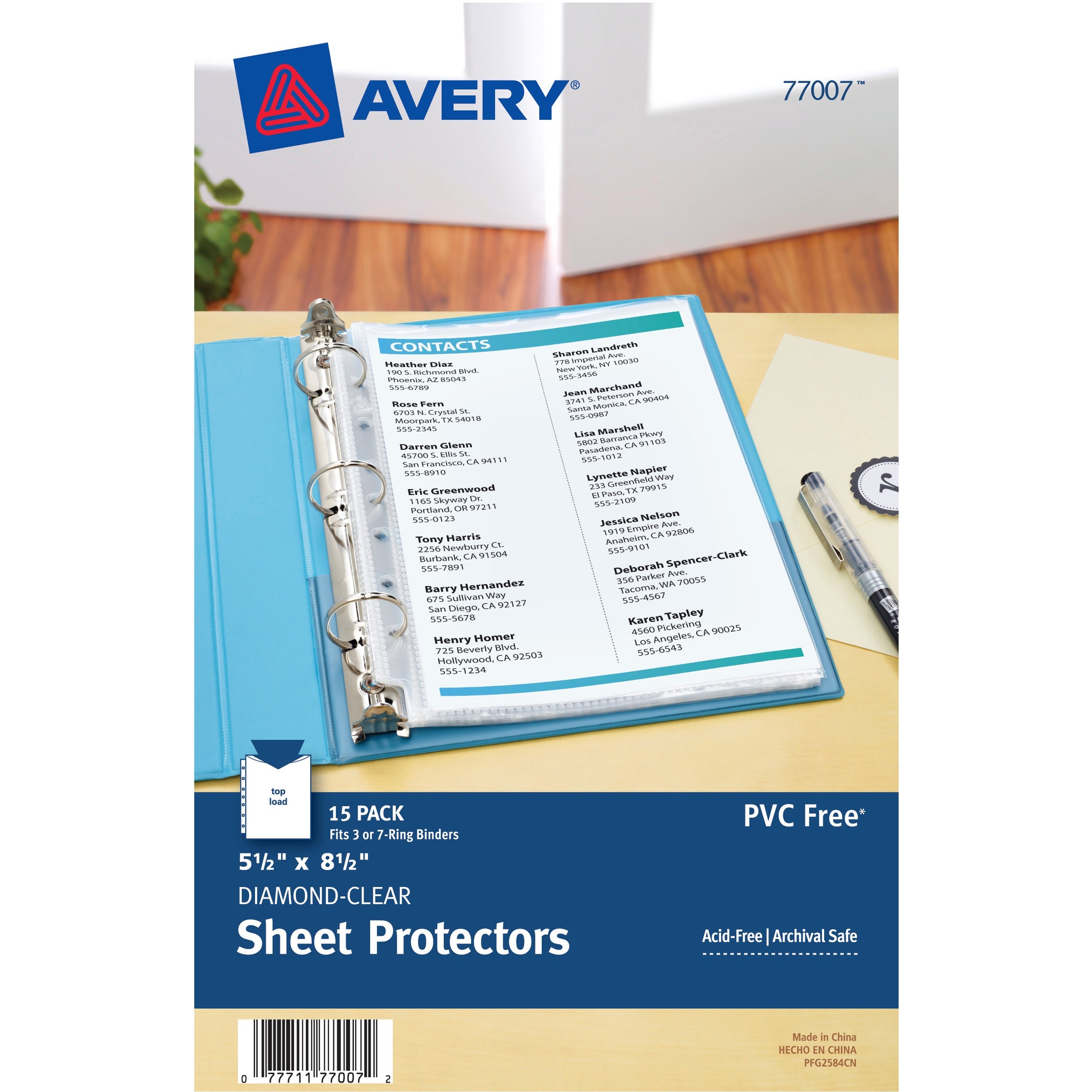 avery-mini-diamond-clear-heavyweight-sheet-protectors-1-x-sheet-capacity-5-1-2-x-8-1-2-sheet-7-x-holes-3-x-rings-ring-binder-top-loading-rectangular-clear-polypropylene-10-carton_ave77007 - 1