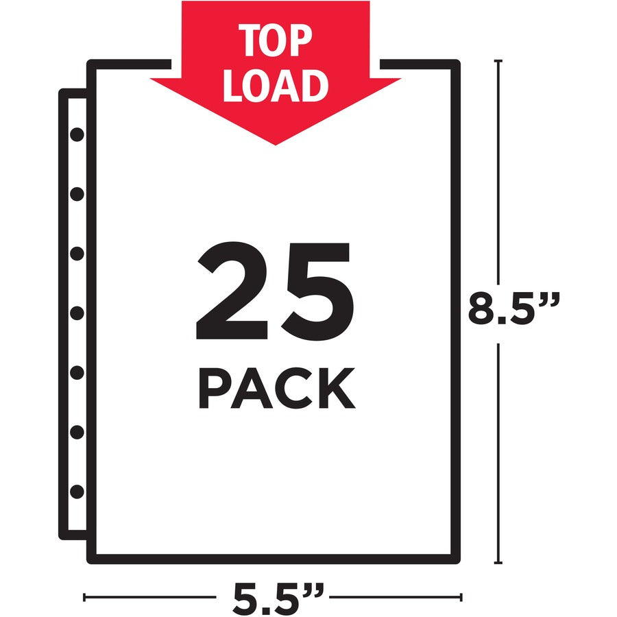 avery-mini-diamond-clear-heavyweight-sheet-protectors-1-x-sheet-capacity-5-1-2-x-8-1-2-sheet-7-x-holes-3-x-rings-ring-binder-top-loading-rectangular-clear-polypropylene-10-carton_ave77007 - 3