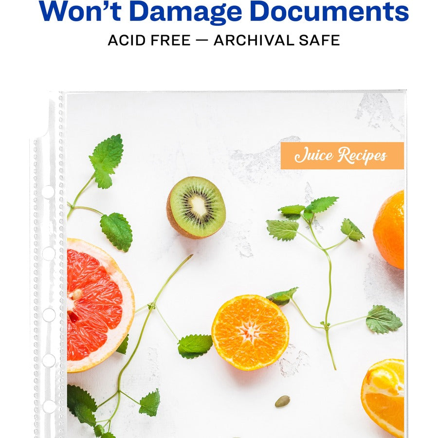 avery-mini-diamond-clear-heavyweight-sheet-protectors-1-x-sheet-capacity-5-1-2-x-8-1-2-sheet-7-x-holes-3-x-rings-ring-binder-top-loading-rectangular-clear-polypropylene-10-carton_ave77007 - 7