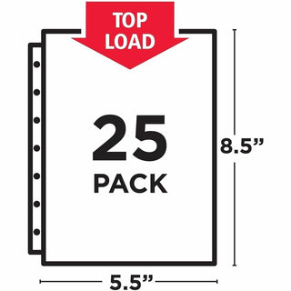 Avery Mini Diamond Clear Heavyweight Sheet Protectors - 1 x Sheet Capacity - 5 1/2" x 8 1/2" Sheet - 7 x Holes - 3 x Rings - Ring Binder - Top Loading - Rectangular - Clear - Polypropylene - 10 / Carton