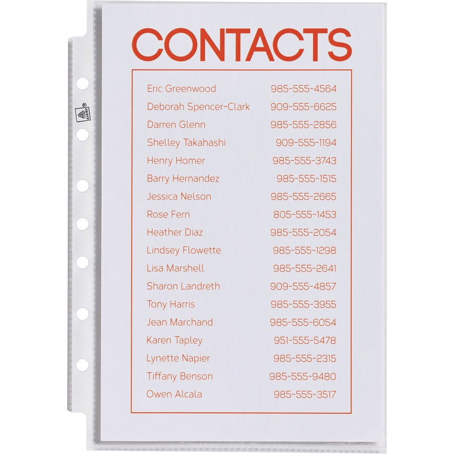 avery-mini-diamond-clear-heavyweight-sheet-protectors-1-x-sheet-capacity-5-1-2-x-8-1-2-sheet-7-x-holes-3-x-rings-ring-binder-top-loading-rectangular-clear-polypropylene-10-carton_ave77007 - 6