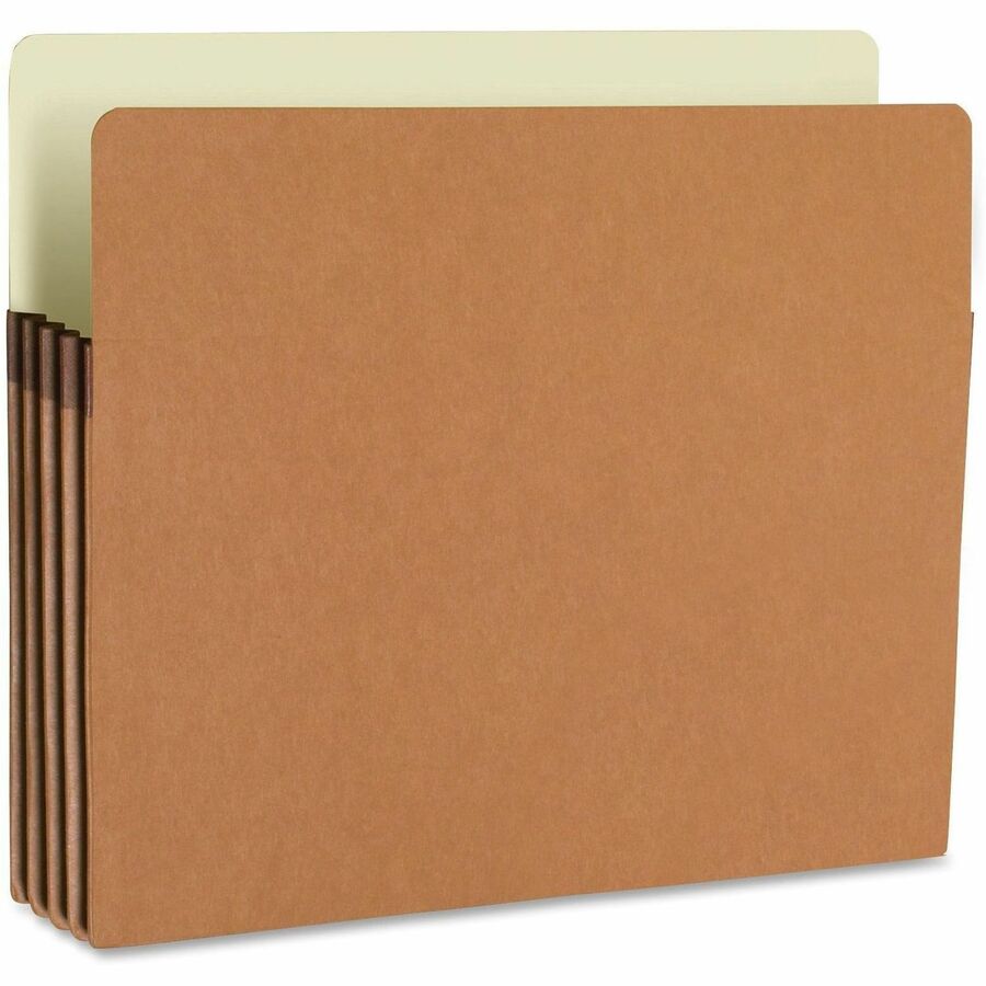 Smead Straight Tab Cut Legal Recycled File Pocket - 9 1/2" x 14 5/8" - 3 1/2" Expansion - Redrope, Manila - 100% Recycled - 25 / Box