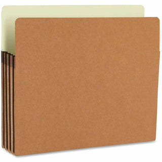 Smead Straight Tab Cut Legal Recycled File Pocket - 9 1/2" x 14 5/8" - 3 1/2" Expansion - Redrope, Manila - 100% Recycled - 25 / Box