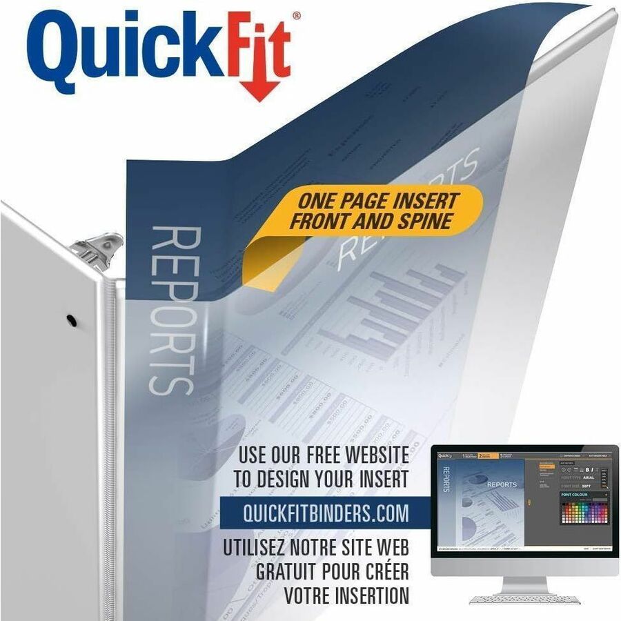 QuickFit Landscape Round Ring View Binder for Spreadsheets - 2" Binder Capacity - Legal - 8 1/2" x 14" Sheet Size - Round Ring Fastener(s) - 2 Internal Pocket(s) - Black - Recycled - Heavy Duty - 1 Each