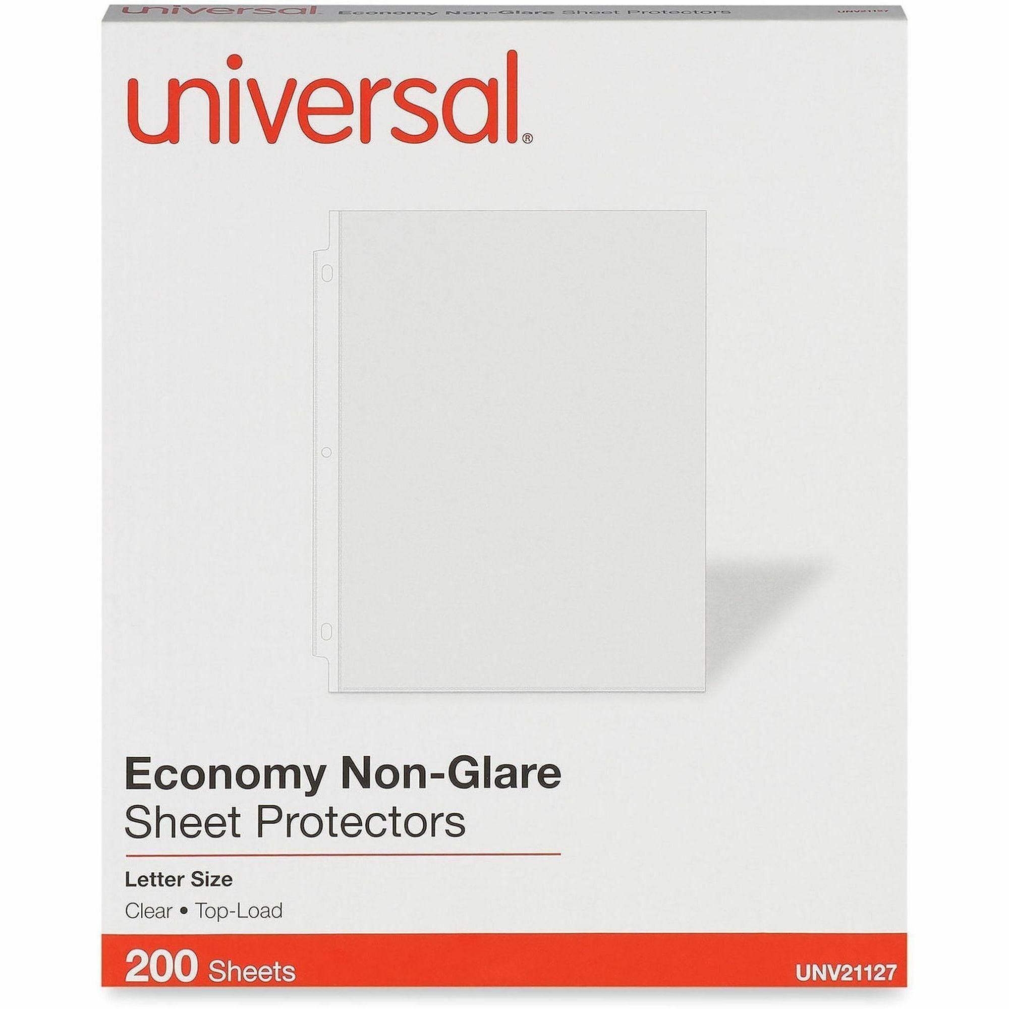 Top-Load Poly Sheet Protectors, Nonglare, Economy, Letter, 200/Box