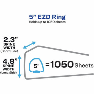 Heavy-Duty View Binder with DuraHinge and Locking One Touch EZD Rings, 3 Rings, 5" Capacity, 11 x 8.5, Red