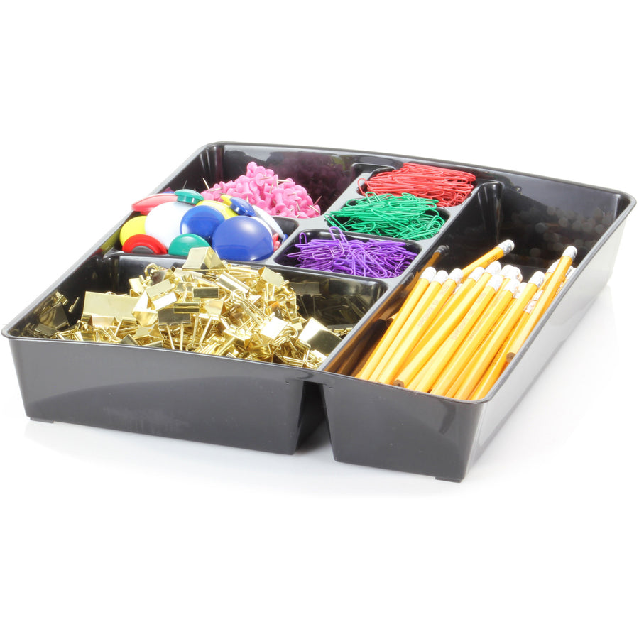 Officemate Deep Desk Drawer Tray - 7 Compartment(s) - 2.3" Height x 11.5" Width15.1" Length - Black - 1 Each