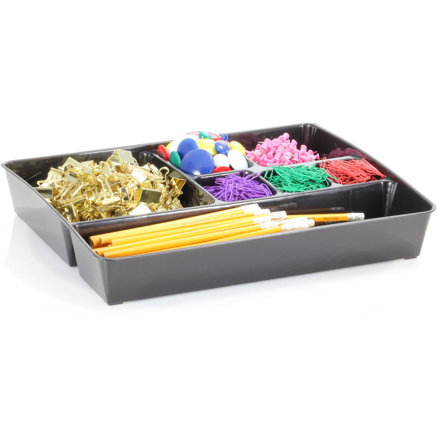 Officemate Deep Desk Drawer Tray - 7 Compartment(s) - 2.3" Height x 11.5" Width15.1" Length - Black - 1 Each