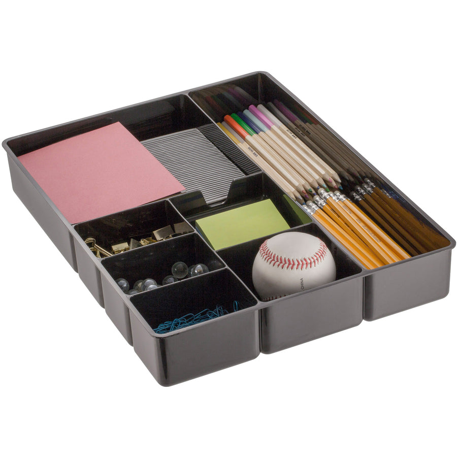 Officemate Deep Desk Drawer Tray - 7 Compartment(s) - 2.3" Height x 11.5" Width15.1" Length - Black - 1 Each