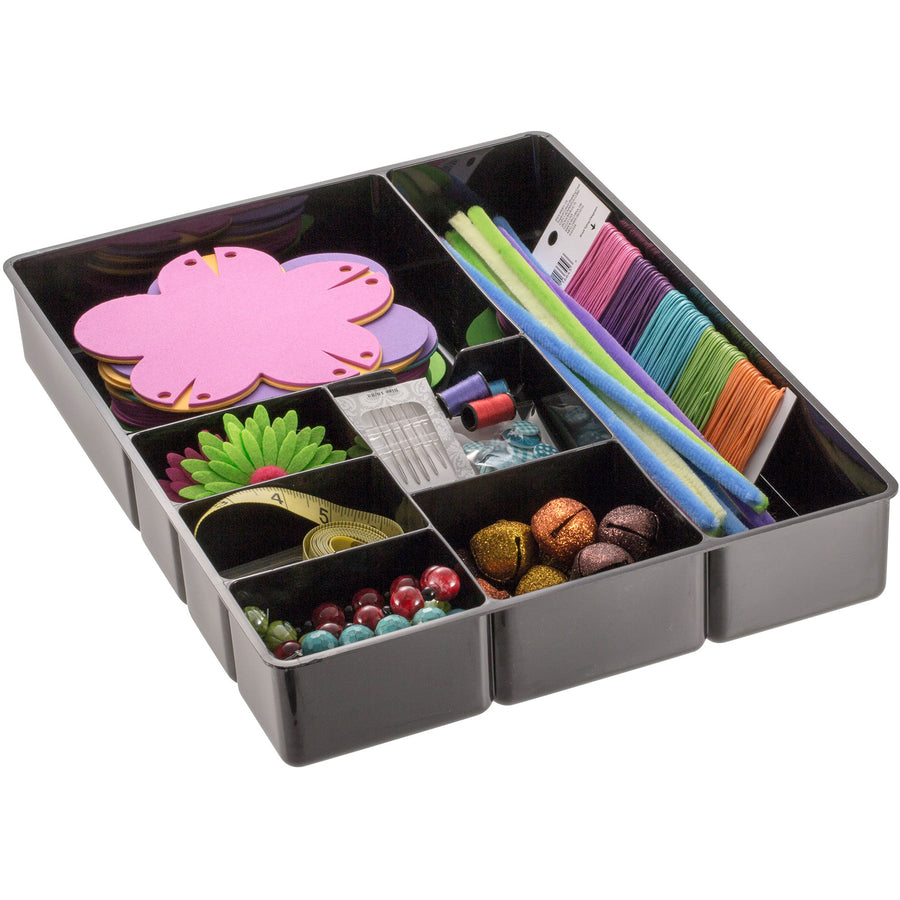 Officemate Deep Desk Drawer Tray - 7 Compartment(s) - 2.3" Height x 11.5" Width15.1" Length - Black - 1 Each