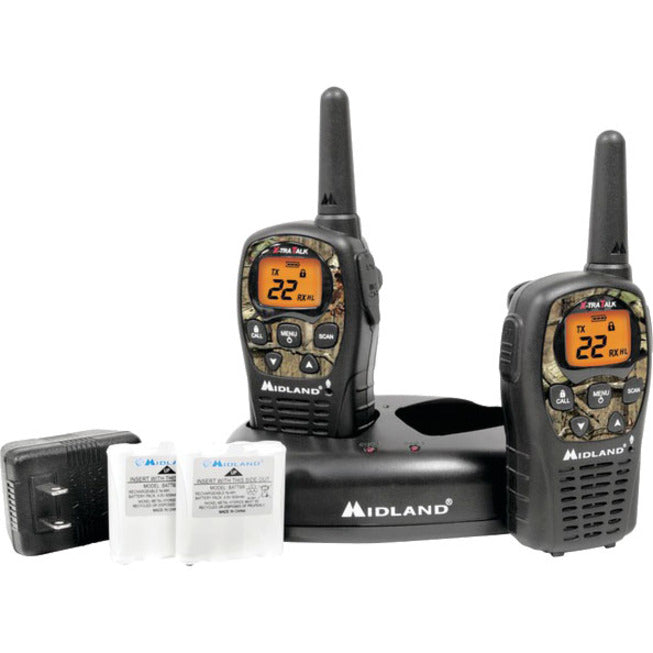 Midland LXT535VP3 24-mile Range 2-Way - 22 Radio Channels - 22 GMRS - Upto 126720 ft - Auto Squelch, Keypad Lock, Silent Operation - Water Resistant - Camouflage, Mossy Oak - 2 Each - 