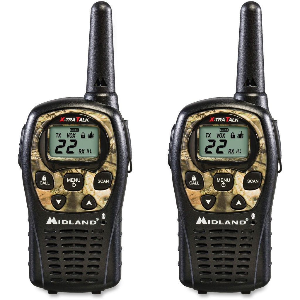 Midland LXT535VP3 24-mile Range 2-Way - 22 Radio Channels - 22 GMRS - Upto 126720 ft - Auto Squelch, Keypad Lock, Silent Operation - Water Resistant - Camouflage, Mossy Oak - 2 Each - 