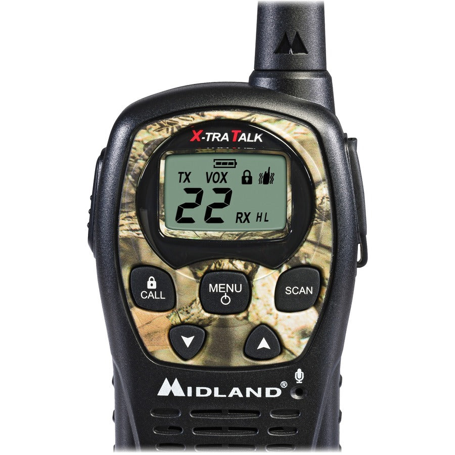 Midland LXT535VP3 24-mile Range 2-Way - 22 Radio Channels - 22 GMRS - Upto 126720 ft - Auto Squelch, Keypad Lock, Silent Operation - Water Resistant - Camouflage, Mossy Oak - 2 Each - 