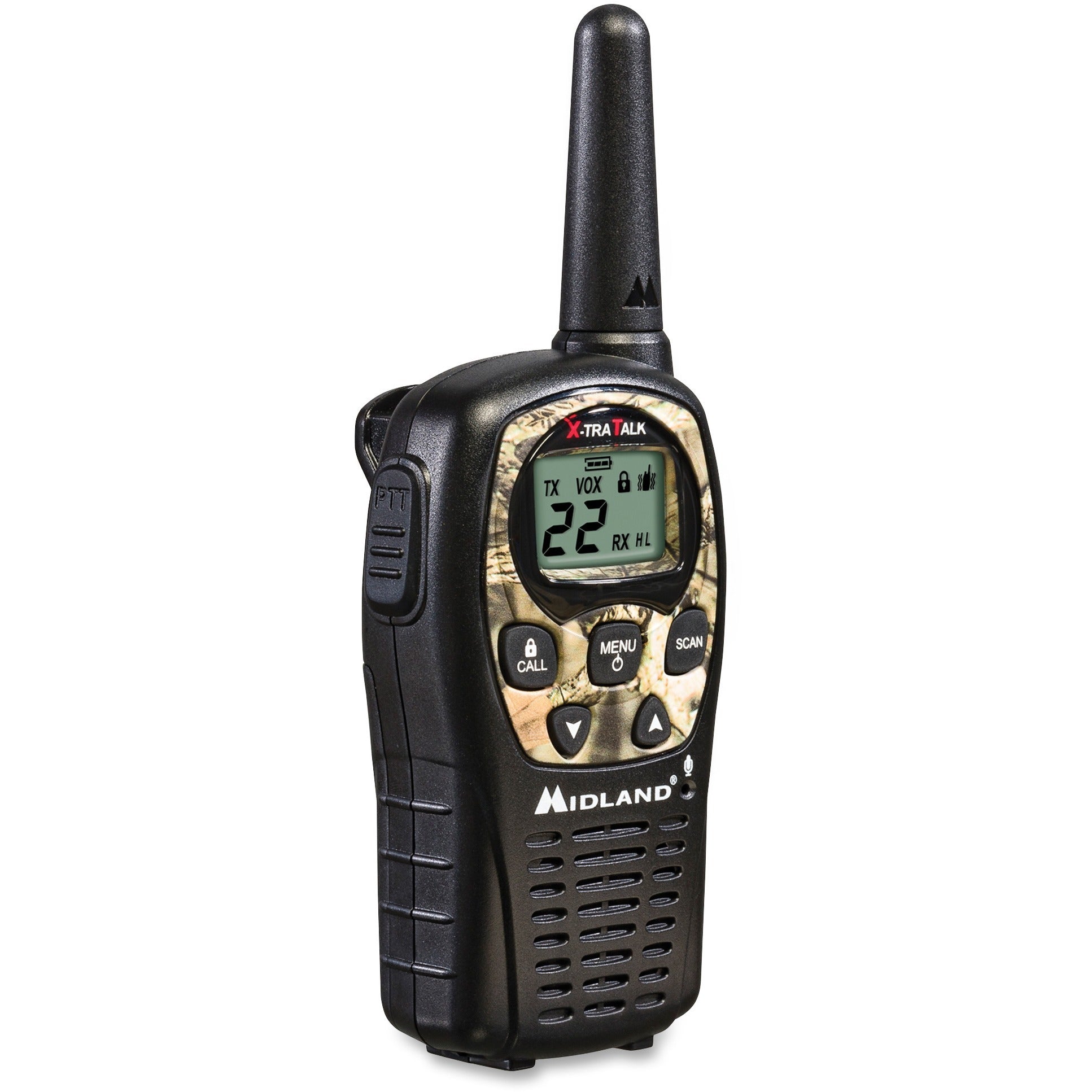 Midland LXT535VP3 24-mile Range 2-Way - 22 Radio Channels - 22 GMRS - Upto 126720 ft - Auto Squelch, Keypad Lock, Silent Operation - Water Resistant - Camouflage, Mossy Oak - 2 Each - 