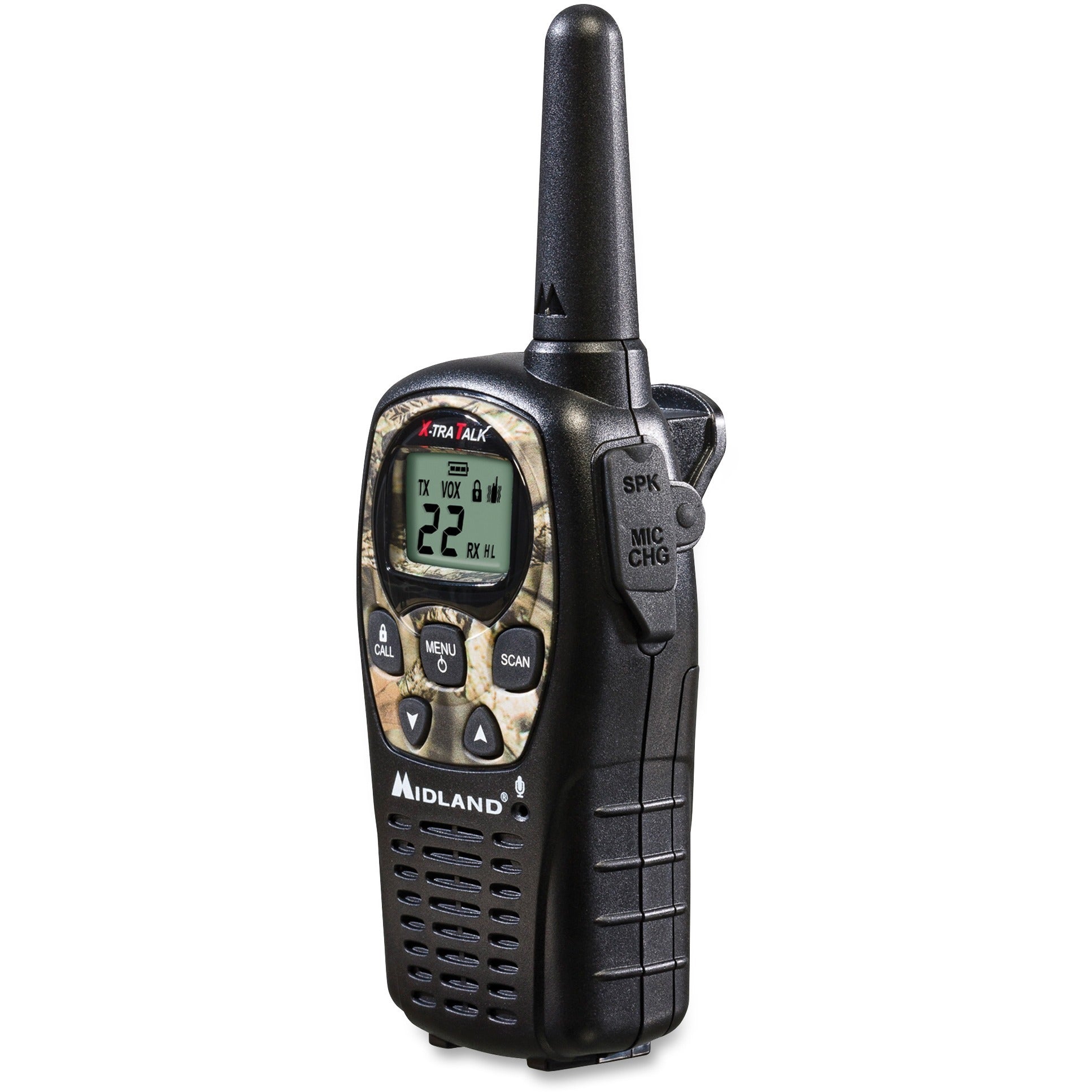 Midland LXT535VP3 24-mile Range 2-Way - 22 Radio Channels - 22 GMRS - Upto 126720 ft - Auto Squelch, Keypad Lock, Silent Operation - Water Resistant - Camouflage, Mossy Oak - 2 Each - 