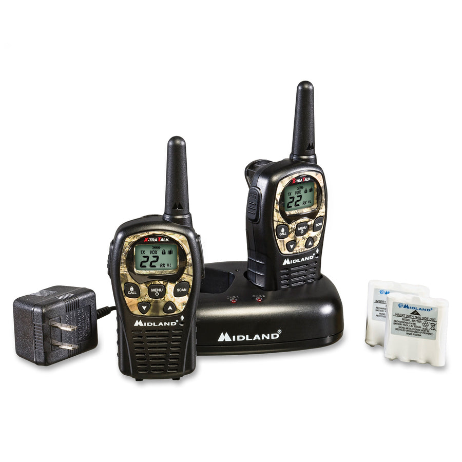 Midland LXT535VP3 24-mile Range 2-Way - 22 Radio Channels - 22 GMRS - Upto 126720 ft - Auto Squelch, Keypad Lock, Silent Operation - Water Resistant - Camouflage, Mossy Oak - 2 Each - 