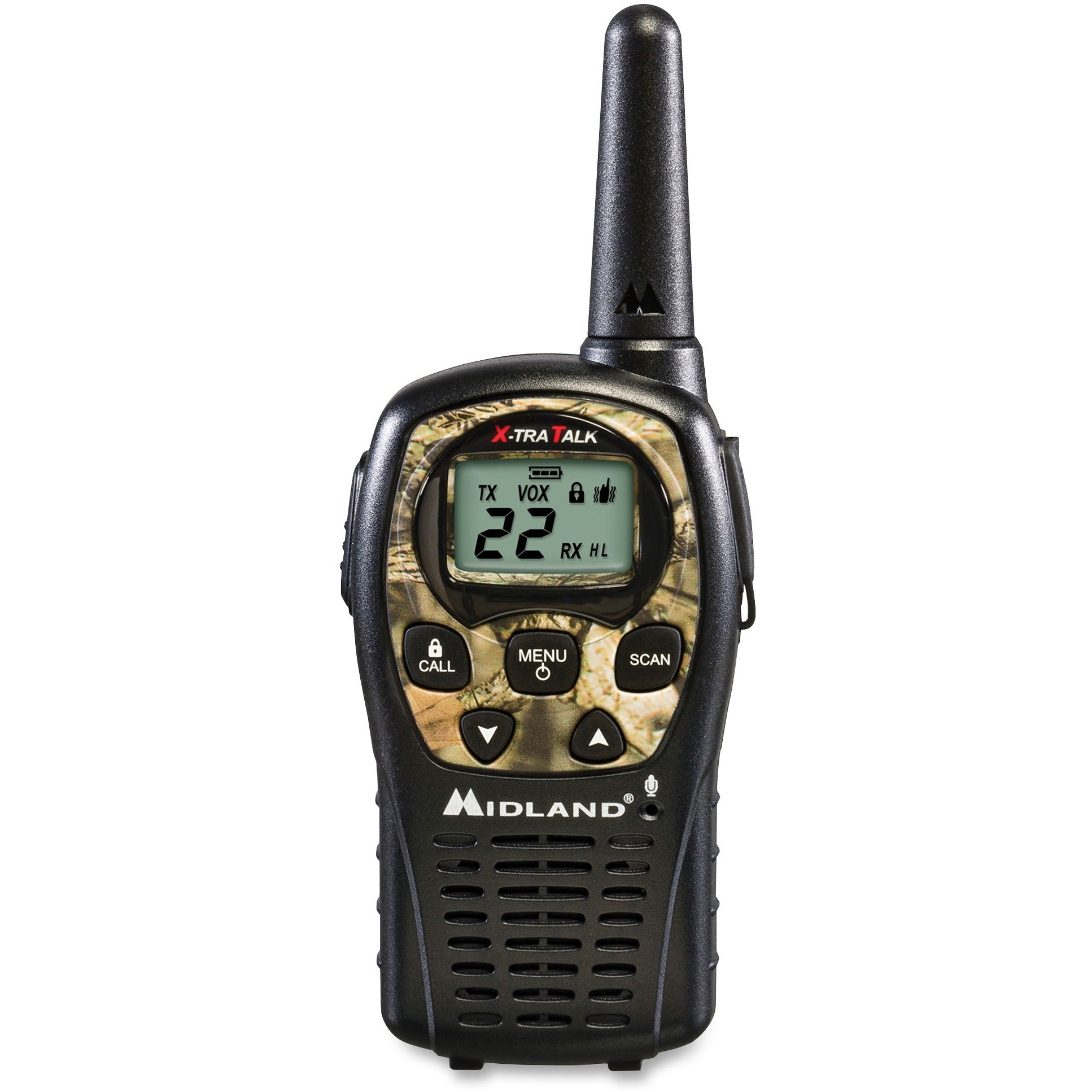 Midland LXT535VP3 24-mile Range 2-Way - 22 Radio Channels - 22 GMRS - Upto 126720 ft - Auto Squelch, Keypad Lock, Silent Operation - Water Resistant - Camouflage, Mossy Oak - 2 Each - 