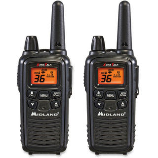 Midland LXT600VP3 Two-Way Radio - 36 Radio Channels - 22 GMRS/FRS - Upto 158400 ft - 121 Total Privacy Codes - Hands-free, Silent Operation - Water Resistant - Black - 2 Each - 