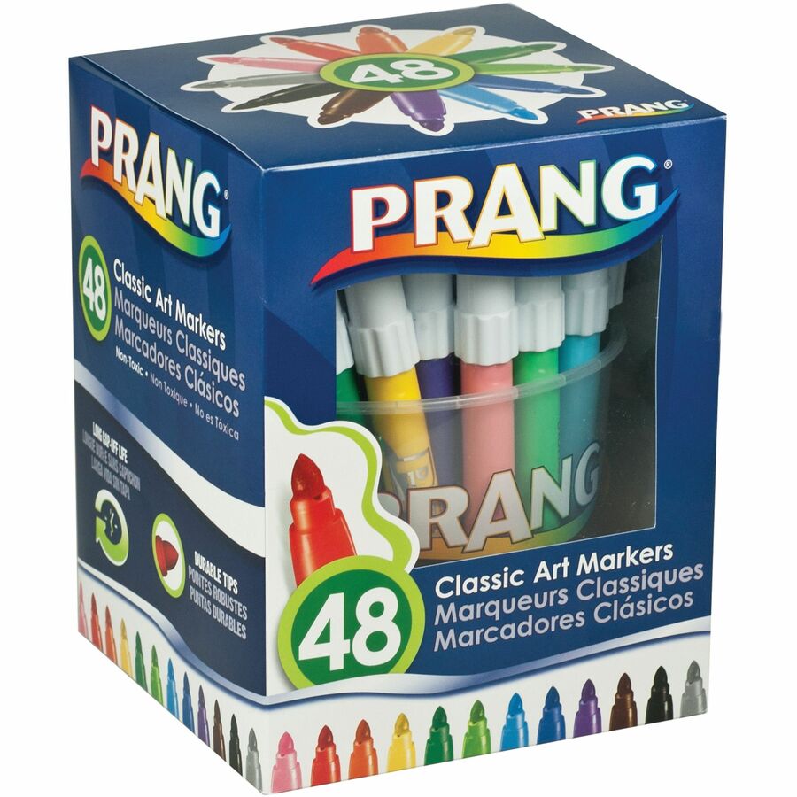 Prang Classic Bullet Tip Art Markers - Bullet Marker Point Style - Assorted - 48 / Pack - 