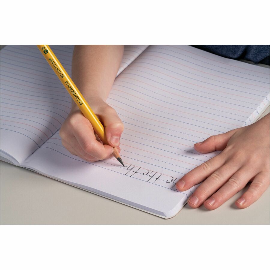 Pacon Primary Journal Dotted Midline Comp Book - 100 Sheets - 0.63" Ruled - 7 1/2" x 9 3/4" - White Paper - Red Cover - 1 Each