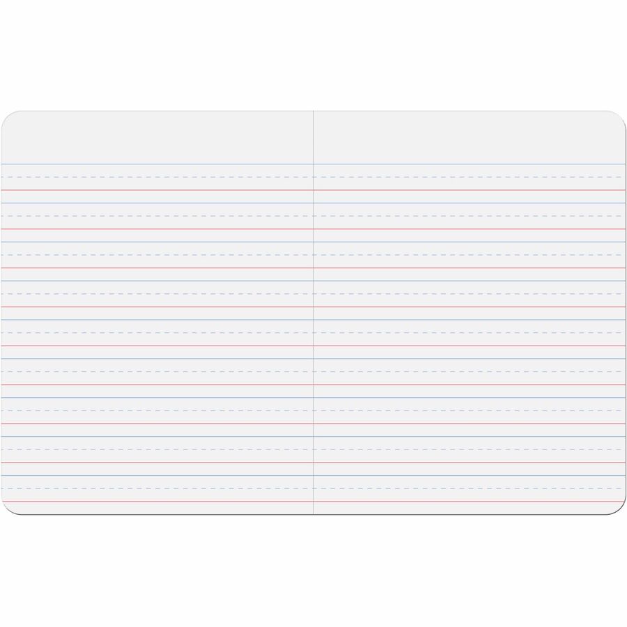 Pacon Primary Journal Dotted Midline Comp Book - 100 Sheets - 0.63" Ruled - 7 1/2" x 9 3/4" - White Paper - Red Cover - 1 Each - 