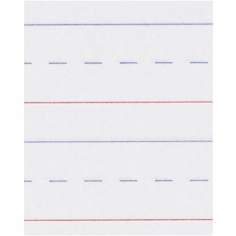 Pacon Primary Journal Dotted Midline Comp Book - 100 Sheets - 0.63" Ruled - 7 1/2" x 9 3/4" - White Paper - Red Cover - 1 Each - 