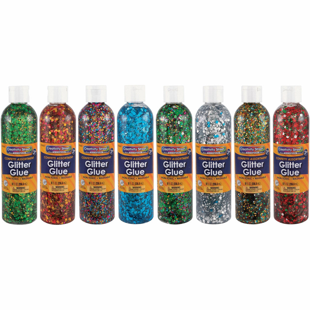 Creativity Street Classroom Size Glitter Chips - Craft, Classroom - 8 / Box - Assorted