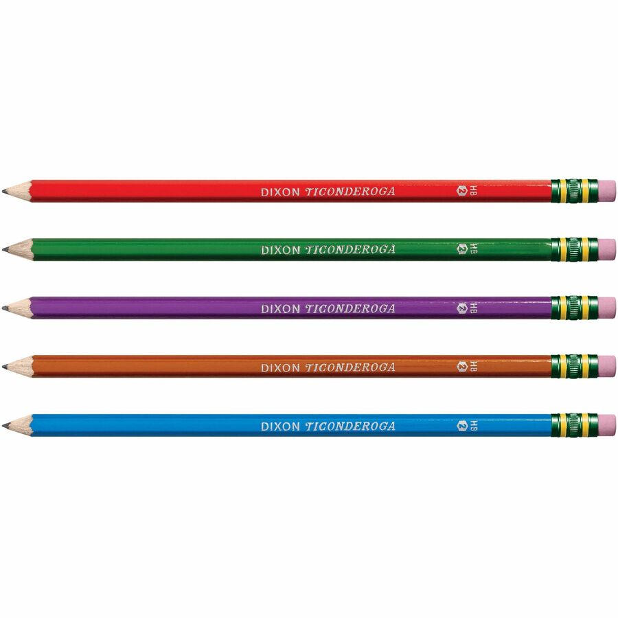 Ticonderoga Pre-Sharpened No. 2 Pencils - #2 Lead - Graphite Lead - Assorted Wood Barrel - 10 / Pack - 