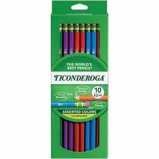 Ticonderoga Pre-Sharpened No. 2 Pencils - #2 Lead - Graphite Lead - Assorted Wood Barrel - 10 / Pack - 