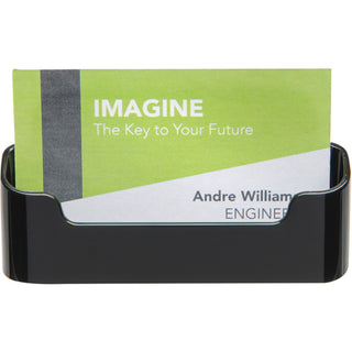 Deflecto Single Business Card Holder - 1.8" x 3.9" x 1.4" x - Plastic - 1 Each - Black - 
