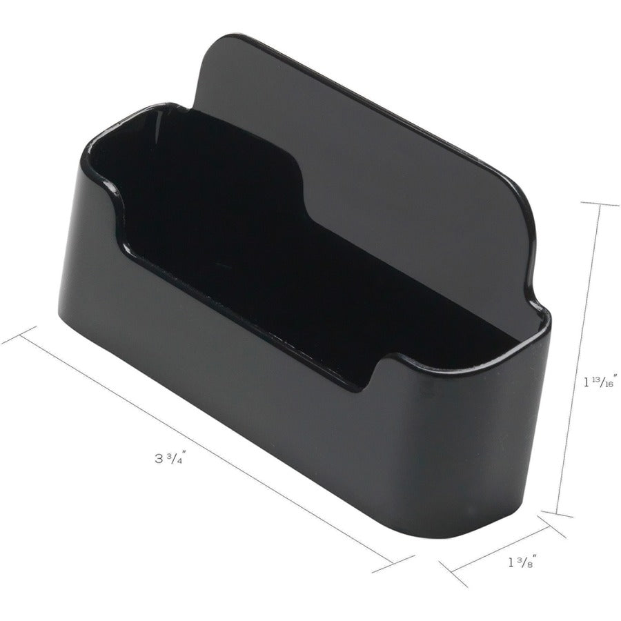 Deflecto Single Business Card Holder - 1.8" x 3.9" x 1.4" x - Plastic - 1 Each - Black