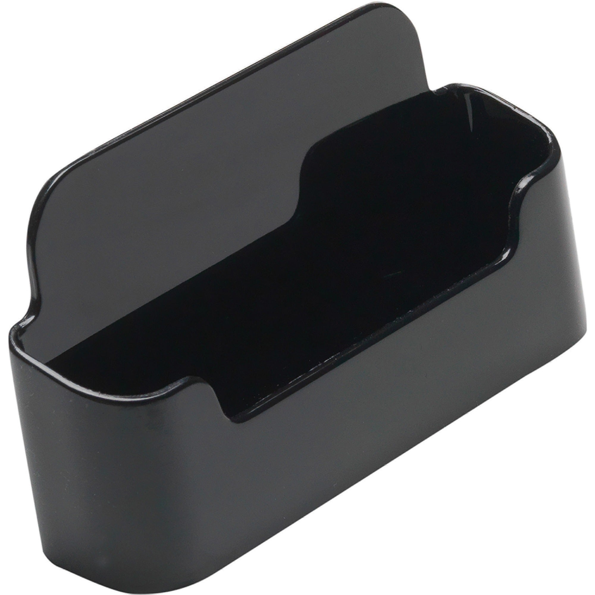Deflecto Single Business Card Holder - 1.8" x 3.9" x 1.4" x - Plastic - 1 Each - Black - 