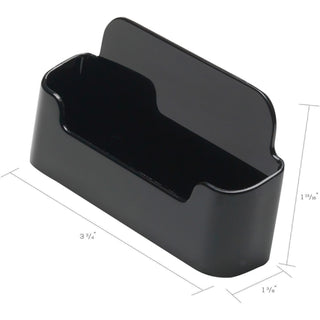 Deflecto Single Business Card Holder - 1.8" x 3.9" x 1.4" x - Plastic - 1 Each - Black - 