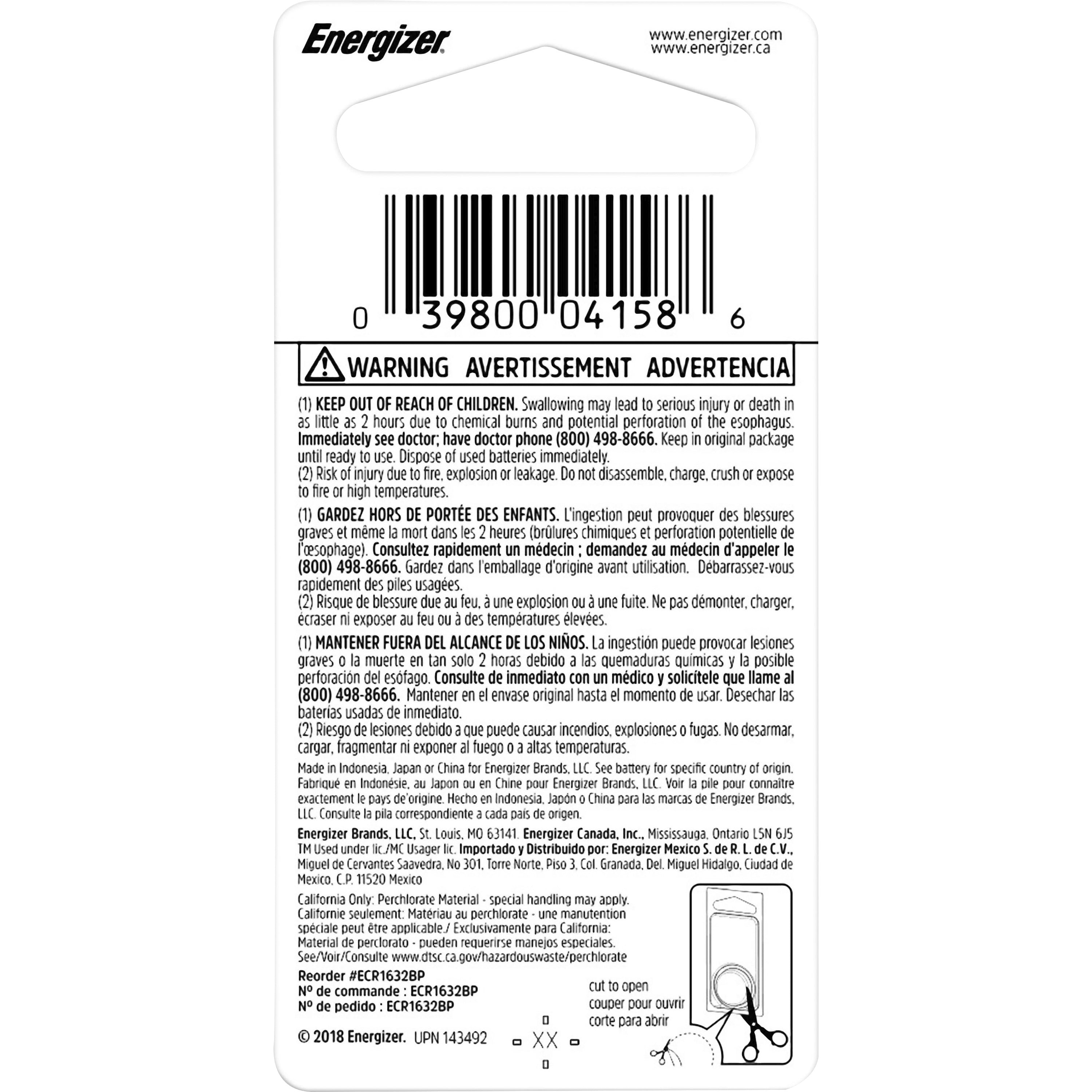 energizer-1632-lithium-coin-battery-1-pack-for-toy-heart-rate-monitor-glucose-monitor-keyless-entry-game-keyfob-transmitter-watch-remote-control-cr1632-3-v-dc-130-mah-lithium-manganese-dioxide-li-mno2-1-pack_eveecr1632bp - 2