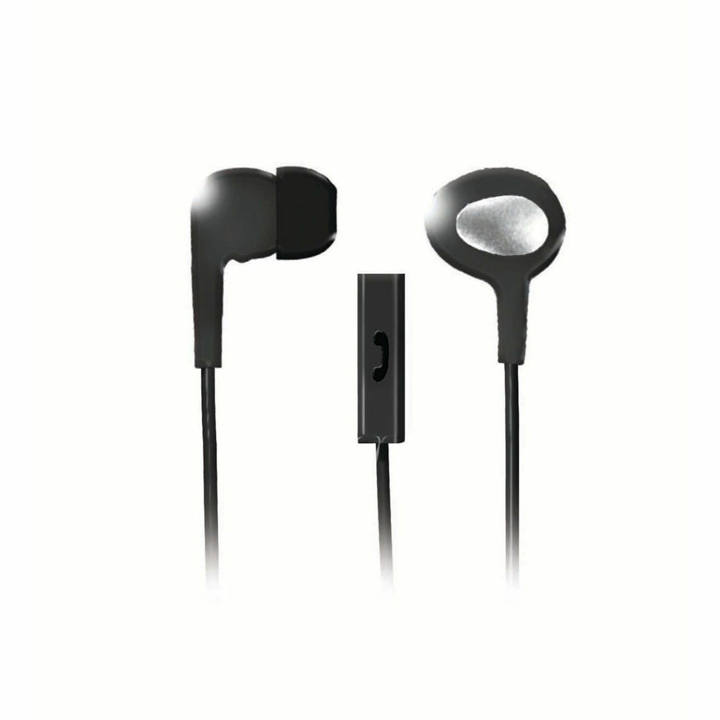 In-Ear Buds with Built-in Microphone, 4 ft Cord, Black