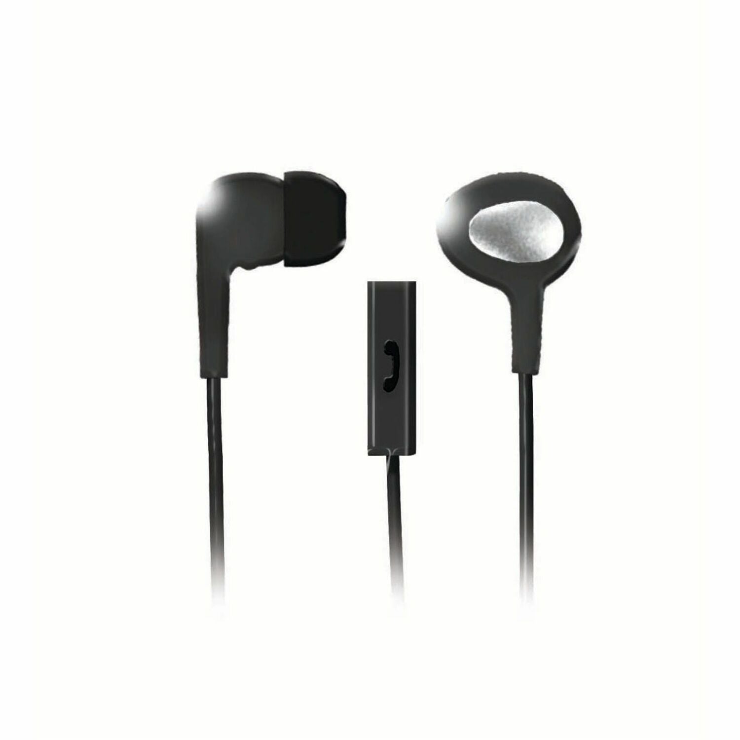 In-Ear Buds with Built-in Microphone, 4 ft Cord, Black