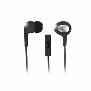 In-Ear Buds with Built-in Microphone, 4 ft Cord, Black