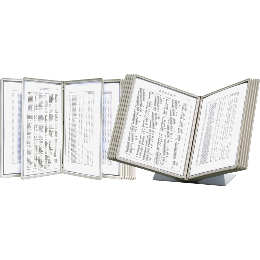 DURABLE VARIO Antimicrobial Desktop Reference Display System - Desktop - 10 Double Sided Panels - Letter Size - Antimicrobial Polypropylene Sleeves - Anti-Reflective/Non-Glare - Gray - 
