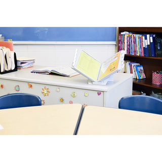 DURABLE VARIO Antimicrobial Desktop Reference Display System - Desktop - 10 Double Sided Panels - Letter Size - Antimicrobial Polypropylene Sleeves - Anti-Reflective/Non-Glare - Gray