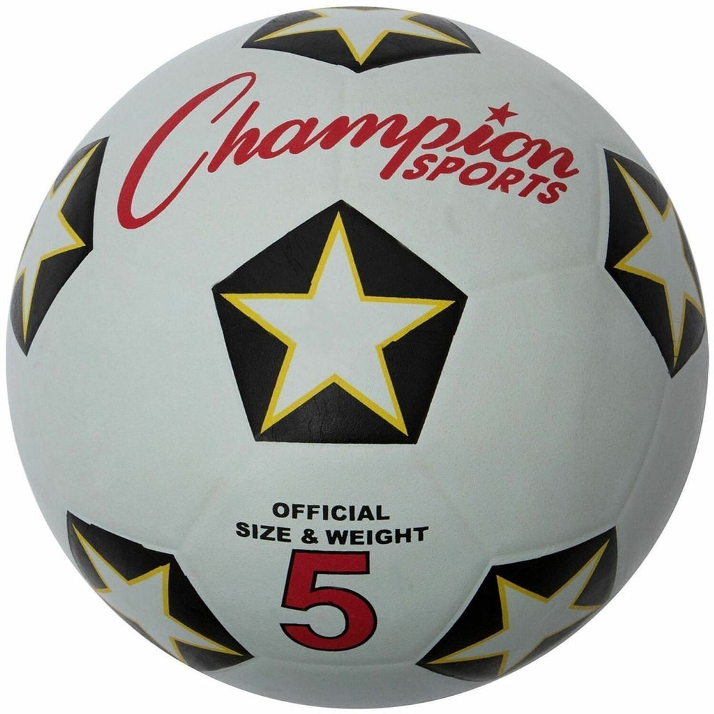 Rubber Sports Ball, For Soccer, No. 5 Size, White/Black