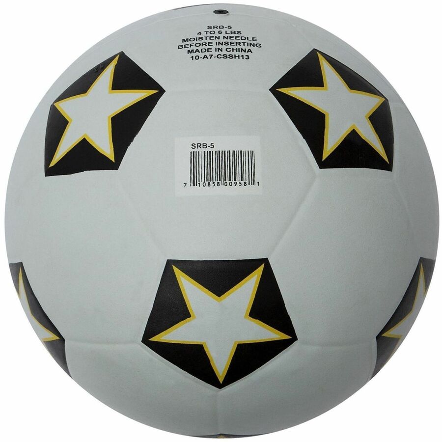 Rubber Sports Ball, For Soccer, No. 5 Size, White/Black