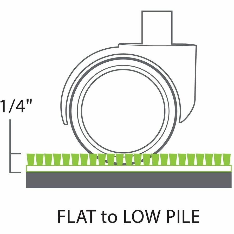 EverLife Light Use Chair Mat for Flat to Low Pile Carpet, Rectangular with Lip, 36 x 48, Clear