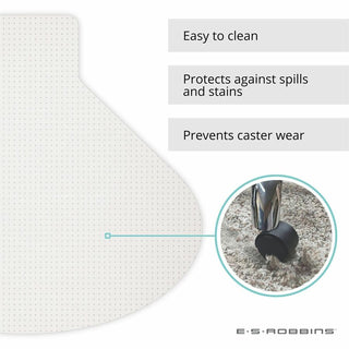 EverLife Chair Mats for Medium Pile Carpet, Contour, 66 x 60, Clear