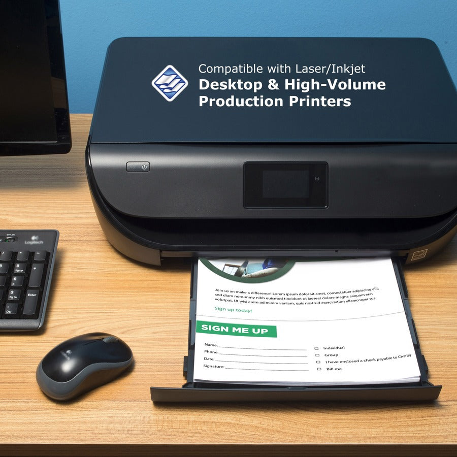 PrintWorks Professional Pre-Perforated Paper for Invoices, Statements, Gift Certificates & More - Letter - 8 1/2" x 11" - 20 lb Basis Weight - Smooth - 500 / Ream - Sustainable Forestry Initiative (SFI) - Perforated - White
