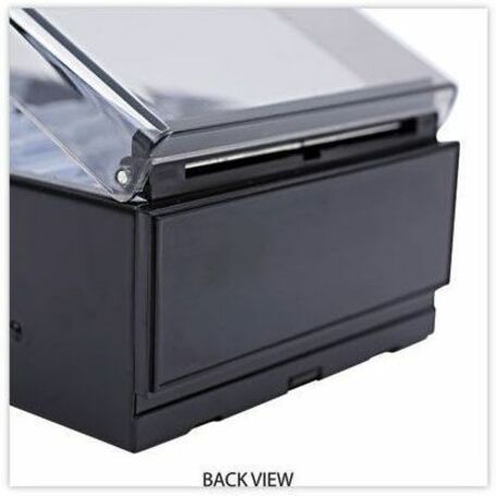 Business Card File, Holds 600 2 x 3.5 Cards, 4.25 x 8.25 x 2.5, Metal/Plastic, Black