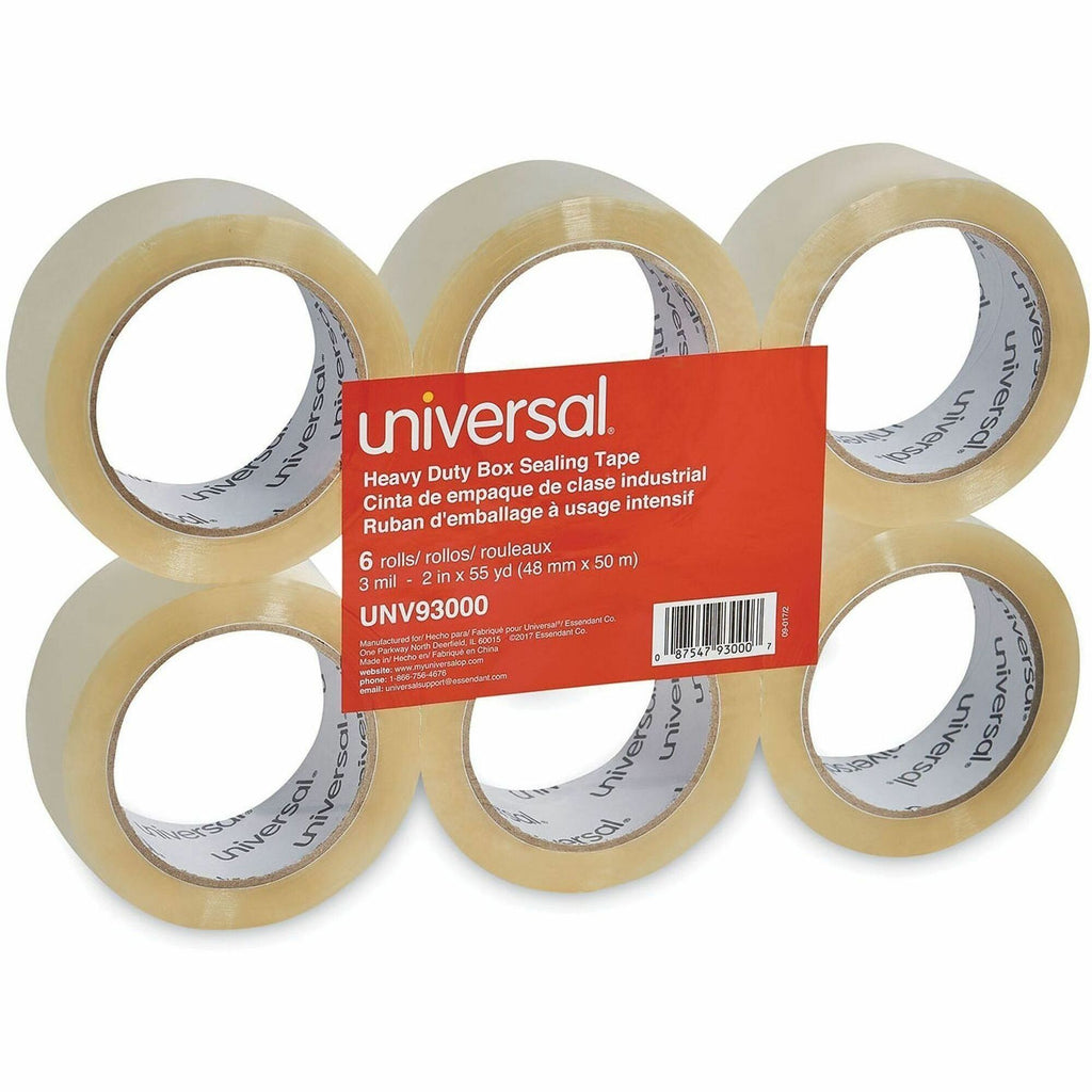 Heavy-Duty Box Sealing Tape, 3" Core, 1.88" x 54.6 yds, Clear, 6/Box