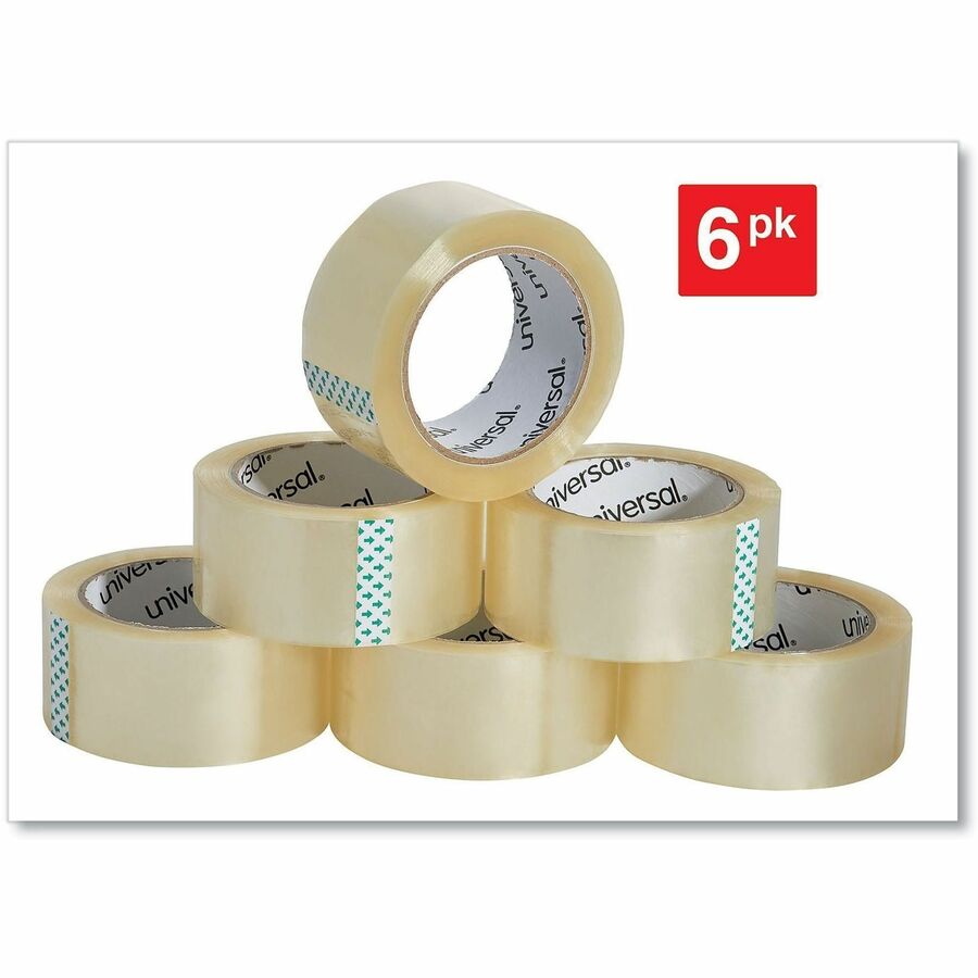 Heavy-Duty Box Sealing Tape, 3" Core, 1.88" x 54.6 yds, Clear, 6/Box