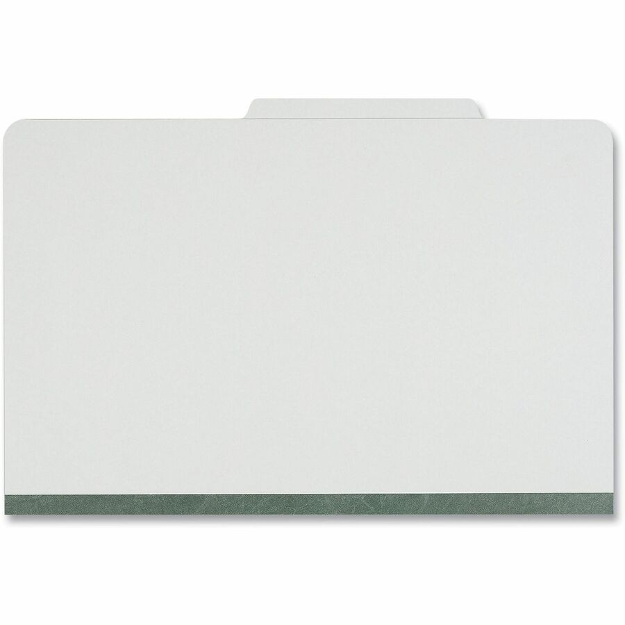 Four-Section Pressboard Classification Folders, 2" Expansion, 1 Divider, 4 Fasteners, Legal Size, Gray Exterior, 10/Box