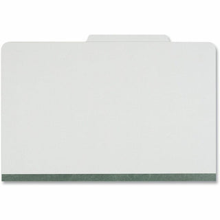 Four-Section Pressboard Classification Folders, 2" Expansion, 1 Divider, 4 Fasteners, Legal Size, Gray Exterior, 10/Box