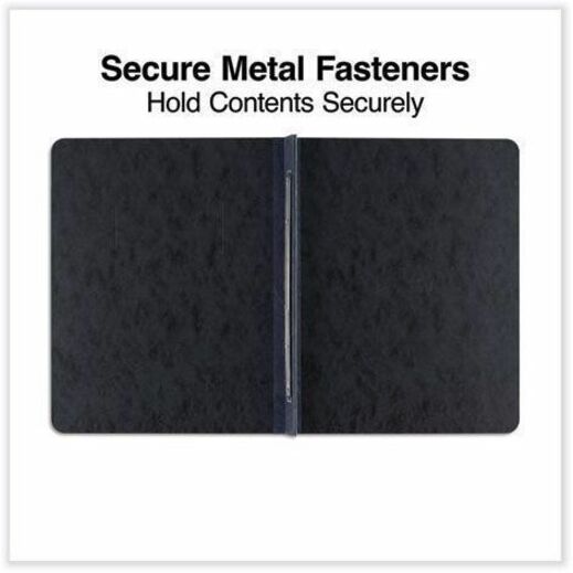 Pressboard Report Cover, Two-Piece Prong Fastener, 3" Capacity, 8.5 x 11, Black/Black